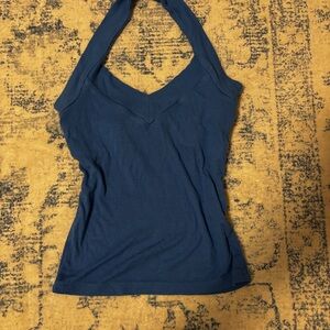 Silence + Noise Blue Halter tank